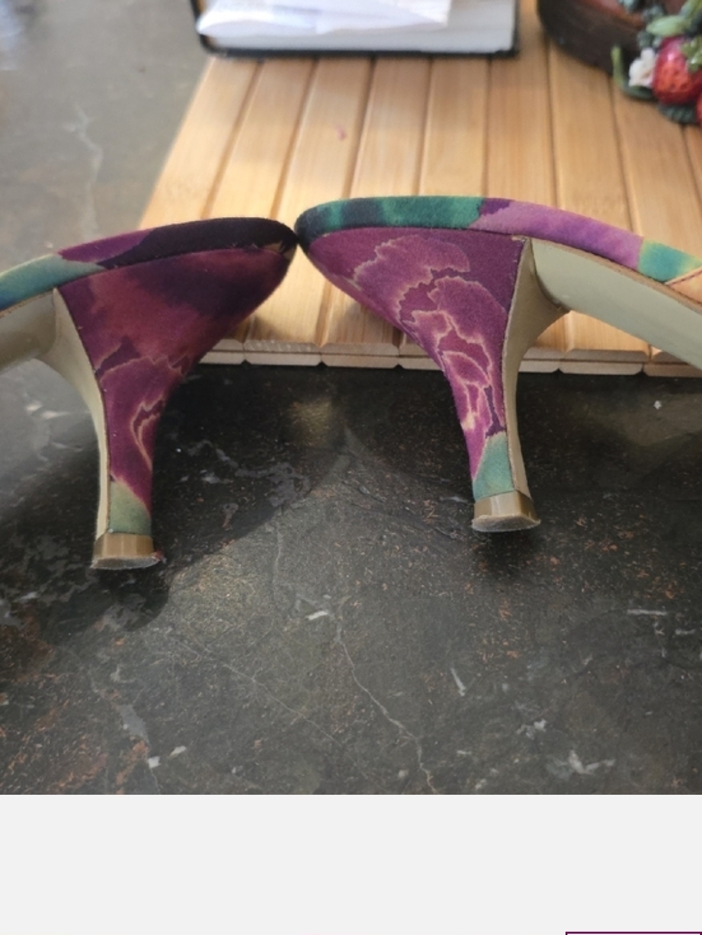 Nine West Multicolor Knot Front Slip-On Mules - Green, Purple, Yellow - Picture 5 of 5